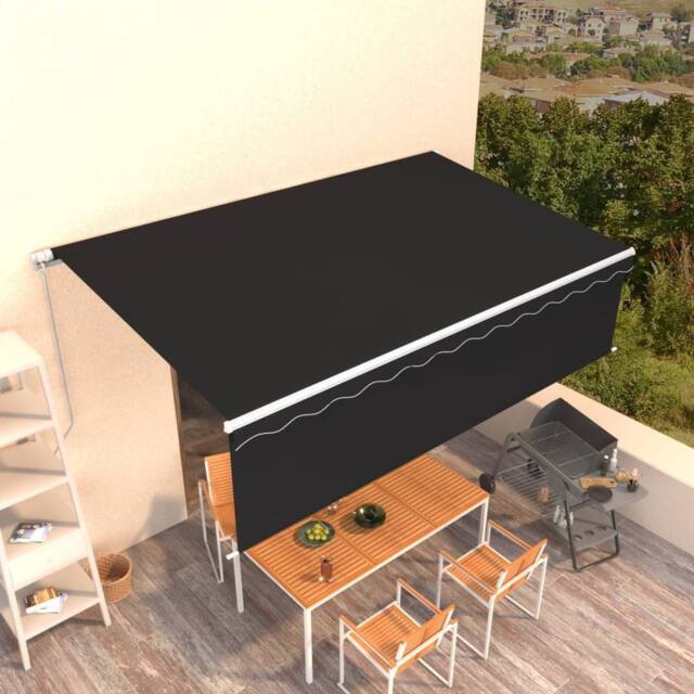 Berkfield Home Manual Retractable Awning with Blind 5x3m Anthracite in Black - image 1