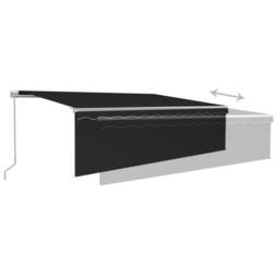 Berkfield Home Manual Retractable Awning with Blind 5x3m Anthracite in Black - thumbnail 4