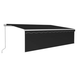 Berkfield Home Manual Retractable Awning with Blind 5x3m Anthracite in Black - thumbnail 2