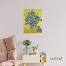 "Artery8 Van Gogh Irises Painting Canvas Wall Art Print in Yellow - Size: W18"" x H24""" - thumbnail 3