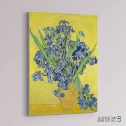 "Artery8 Van Gogh Irises Painting Canvas Wall Art Print in Yellow - Size: W18"" x H24""" - thumbnail 2