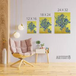 "Artery8 Van Gogh Irises Painting Canvas Wall Art Print in Yellow - Size: W18"" x H24""" - thumbnail 4