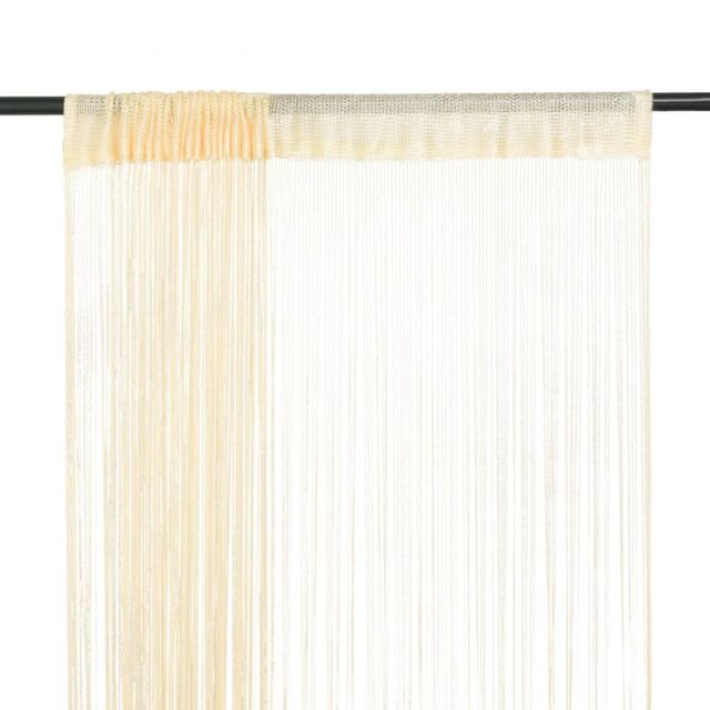 Berkfield Home String Curtains 2 pcs 100x250 cm Cream - image 1