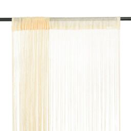 Berkfield Home String Curtains 2 pcs 100x250 cm Cream - thumbnail 1