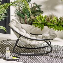 FurnitureboxUK Hydra Metal Outdoor Garden Rocking Chair in Cream - thumbnail 3