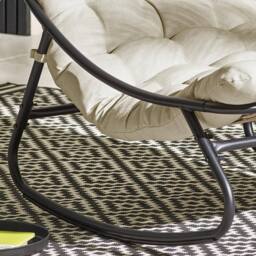 FurnitureboxUK Hydra Metal Outdoor Garden Rocking Chair in Cream - thumbnail 6