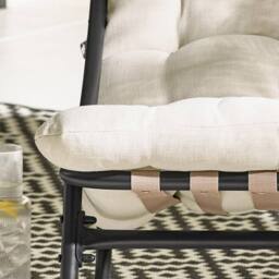 FurnitureboxUK Hydra Metal Outdoor Garden Rocking Chair in Cream - thumbnail 5