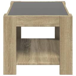 Berkfield Home Coffee Table with LED Sonoma Oak 73x53x45 cm Engineered Wood in Light Oak - Size: 73 x 53 x 45 cm - thumbnail 7