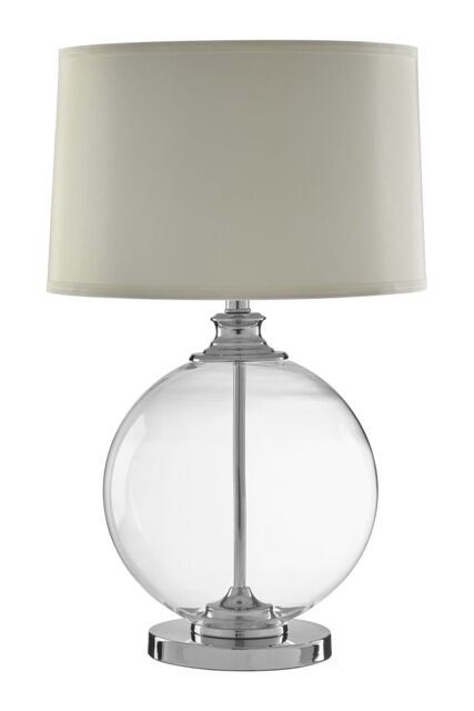 Orsina Edna Small Ivory Silk Shade Table Lamp in White - image 1