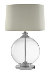 Orsina Edna Small Ivory Silk Shade Table Lamp in White - thumbnail 1