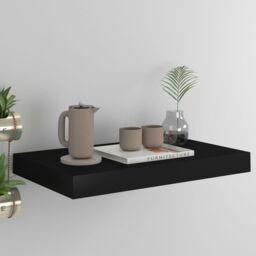 Berkfield Home Floating Wall Shelf Black 40x23x3.8 cm MDF - thumbnail 1