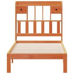 Berkfield Home Bookcase Bed without Mattress Wax Brown 75x190cm Solid Wood Pine - Size: 75x190 cm - thumbnail 4