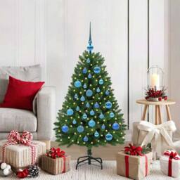 Berkfield Home Artificial Christmas Tree with Stand Green 120 cm PVC & Metal - thumbnail 1