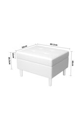 Living and Home Modern Rectangular Tufted Velvet Footstool Storage Ottoman in Yellow - thumbnail 6