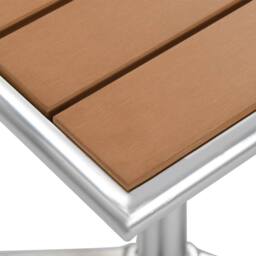 Berkfield Home Garden Table Silver 60x60x70 cm Aluminium & WPC - Size: 60 x 60 x 70 cm - thumbnail 4