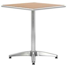 Berkfield Home Garden Table Silver 60x60x70 cm Aluminium & WPC - Size: 60 x 60 x 70 cm - thumbnail 2