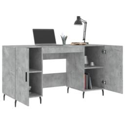 Berkfield Home Elegant Desk Concrete Grey 140x50x75 cm Engineered Wood - Size: 140 x 50 x 75 cm - thumbnail 4