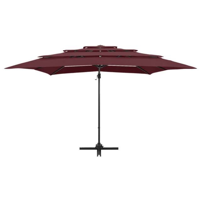 Berkfield Home Harmful 4-Tier Parasol with Aluminium Pole Bordeaux Red 250x250 cm - image 1