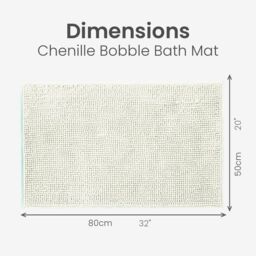 Allure Bath Fashions Chenille Bobble Bath Mat 50 x 80cm - Super Soft Microfibre & Non-Slip in Cream - Size: 50 x 80 cm - thumbnail 5
