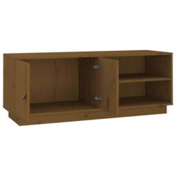 Berkfield Home TV Cabinet Honey Brown 105x34x40 cm Solid Wood Pine - Size: 105 x 34 x 40 cm - thumbnail 7