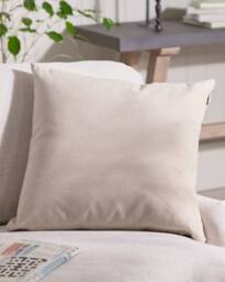 Dibor Plain Grey Cotton Indoor Outdoor Garden Chair Cushion L50cm x W50cm - Size: 50 cm x 50 cm - thumbnail 3