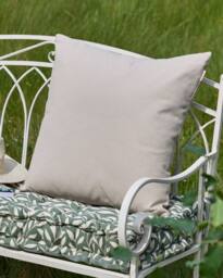 Dibor Plain Grey Cotton Indoor Outdoor Garden Chair Cushion L50cm x W50cm - Size: 50 cm x 50 cm - thumbnail 1