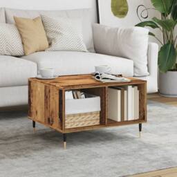 Berkfield Home Modern Coffee Table Old Wood 60x50x36.5 cm Engineered Wood in Brown - thumbnail 2