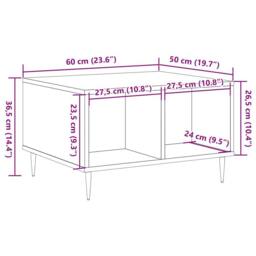 Berkfield Home Modern Coffee Table Old Wood 60x50x36.5 cm Engineered Wood in Brown - thumbnail 9