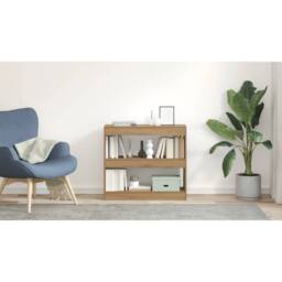 Berkfield Home Elegant Book Cabinet/Room Divider Artisan Oak 80x30x72 cm in Brown - Size: 80 x 30 x 72 cm - thumbnail 4