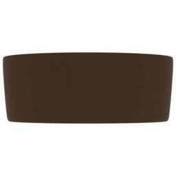Berkfield Home Luxury Wash Basin Round Matt Dark Brown 40x15 cm Ceramic - thumbnail 4
