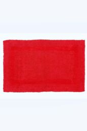 Homescapes Luxury Bath Mat Set Reversible 1600GSM 100% Cotton 2 Pc w. Pedestal Mat in Red - thumbnail 2