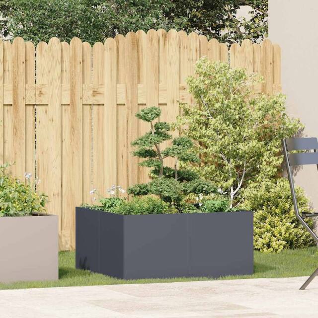 Berkfield Home Planter Anthracite 80x80x40 cm Cold-rolled Steel in Dark Grey - Size: 80 x 80 x 40 cm - image 1