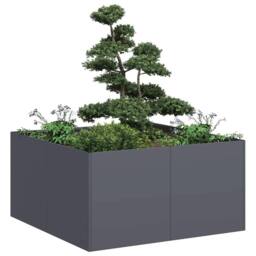 Berkfield Home Planter Anthracite 80x80x40 cm Cold-rolled Steel in Dark Grey - Size: 80 x 80 x 40 cm - thumbnail 2