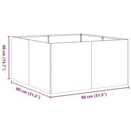 Berkfield Home Planter Anthracite 80x80x40 cm Cold-rolled Steel in Dark Grey - Size: 80 x 80 x 40 cm - thumbnail 9