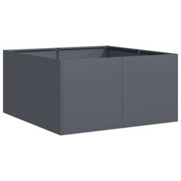 Berkfield Home Planter Anthracite 80x80x40 cm Cold-rolled Steel in Dark Grey - Size: 80 x 80 x 40 cm - thumbnail 3