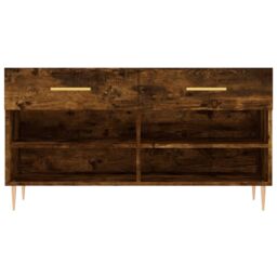 Berkfield Home Shoe Bench Smoked Oak 102x35x55 cm Engineered Wood in Brown - Size: 102 x 35 x 55 cm - thumbnail 6