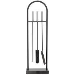 Home Discount Fire Vida 4 Piece Arc Companion Set Indoor Outdoor Fireplace Tool in Black - thumbnail 8