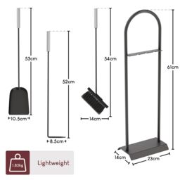 Home Discount Fire Vida 4 Piece Arc Companion Set Indoor Outdoor Fireplace Tool in Black - thumbnail 3