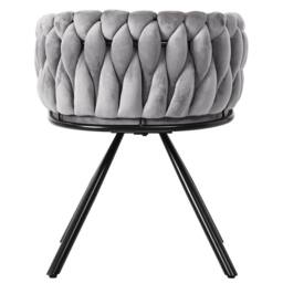 Merax Velvet Swivel Dining Chair with Metal Legs in Grey - thumbnail 9