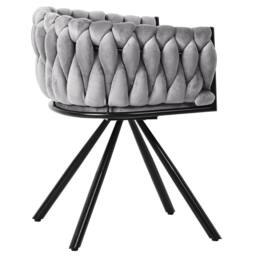 Merax Velvet Swivel Dining Chair with Metal Legs in Grey - thumbnail 8