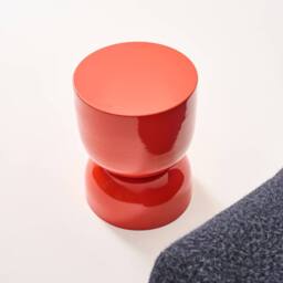 sweeek Coffee table, side table, bedside table, metal with glossy finish in Orange - thumbnail 6