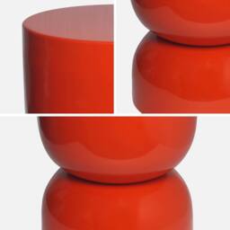 sweeek Coffee table, side table, bedside table, metal with glossy finish in Orange - thumbnail 9