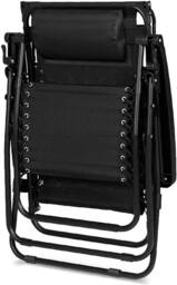 ATEK 2x Zero Gravity Chair Foldable Reclining Garden Sun Lounger Adjustable in Black - thumbnail 6