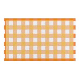 Artsy Mats Orange Gingham Doormat (70 x 40cm) in White - Size: 40 cm x 70 cm - thumbnail 2