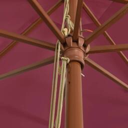 Berkfield Home Garden Parasol with Wooden Pole Bordeaux Red 400x273 cm - thumbnail 6