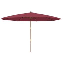 Berkfield Home Garden Parasol with Wooden Pole Bordeaux Red 400x273 cm - thumbnail 1