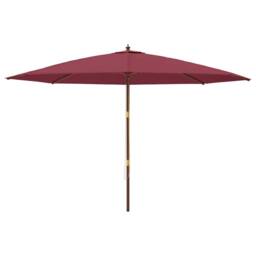 Berkfield Home Garden Parasol with Wooden Pole Bordeaux Red 400x273 cm - thumbnail 3