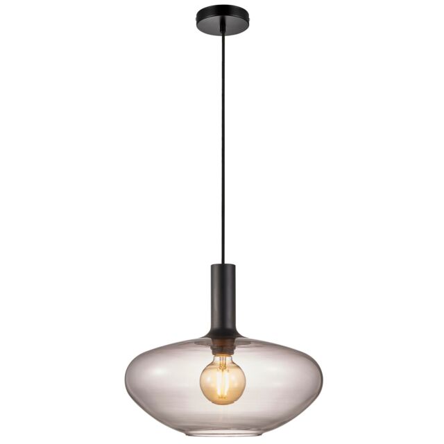 Nordlux Modern Indoor Pendant Light Black Glass E27 Hand Blown - Mains Powered, IP20 - image 1