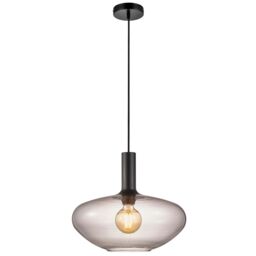 Nordlux Modern Indoor Pendant Light Black Glass E27 Hand Blown - Mains Powered, IP20 - thumbnail 1