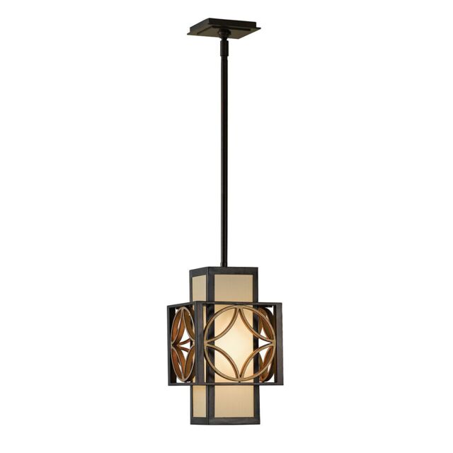 Loops 1 Bulb Ceiling Pendant Light Heritage Bronze Parissiene Gold LED E27 100W